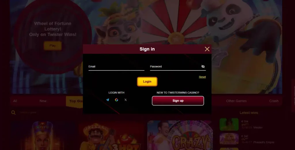 twister wins login